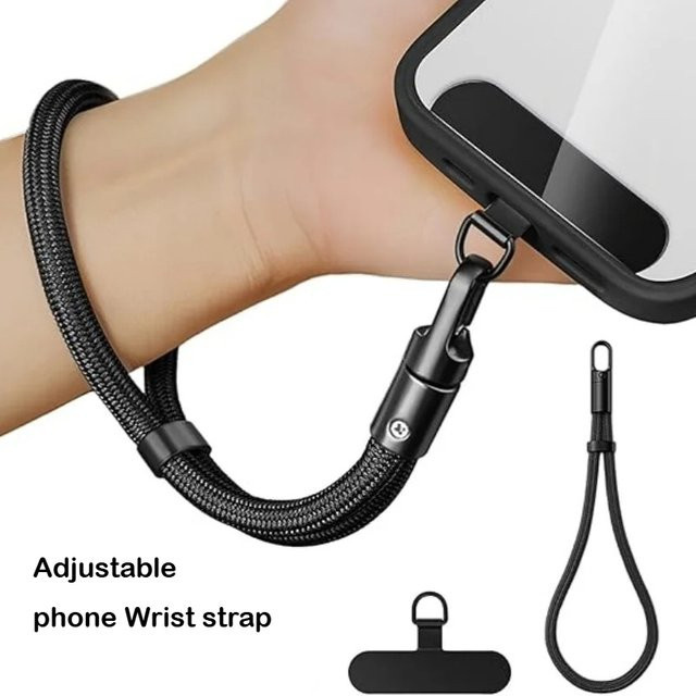 Verstellbares Handy-Umhängeband mit Selbstverriegelung und Anti-Rutsch-Design aus Polyester in Blau oder Schwarz - Bild 1