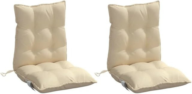 vidaXL Niedriglehner-Auflagen 2er-Set aus wasserabweisendem Oxford-Gewebe in Beige - Bild 1