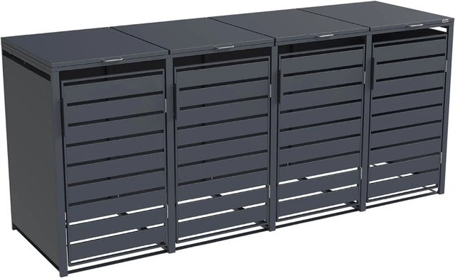 WEKA Metall-Mülltonnenbox Gary 4er in Anthrazit - Bild 1