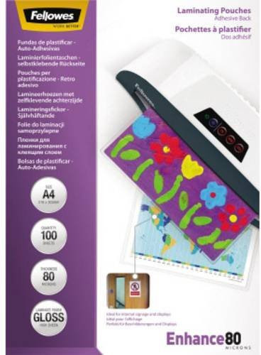 Fellowes Laminierfolie DIN A4 transparent 80 Micron 100 Stück - Bild 1