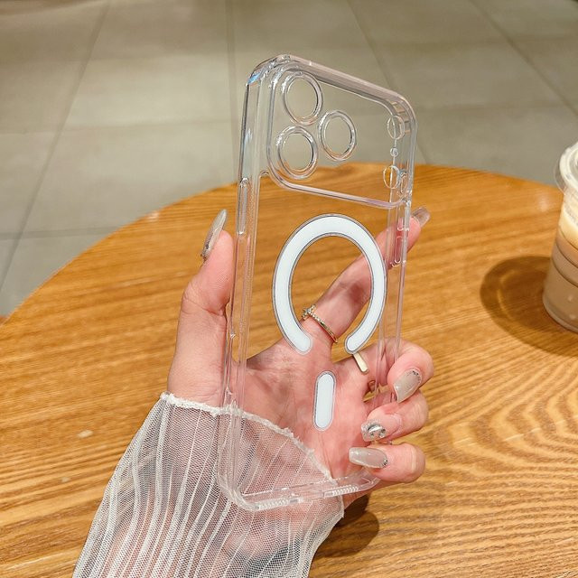 CYYWN Transparente Stoßfeste MagSafe Schutzhülle mit Magnetischer Kabelloser Ladefunktion für iPhone 17 16 15 14 13 12 11 Pro Max und 17e - Bild 1