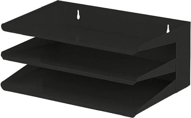 PROREGAL Sortierregal aus Metall mit 3 Fächern für DIN A4-Format, Schwarz, H x B x T: 16 x 38 x 25 cm - Bild 1
