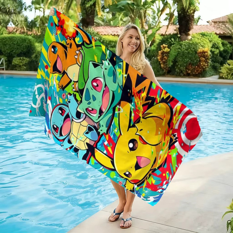 Potdemiel Pokemon Strandtuch, schnelltrocknendes und saugfähiges Badetuch in Multicolour, B/H: 60 x 40 cm - Bild 2