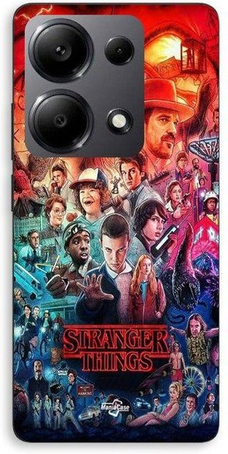 MANIACASE Handyhülle für Xiaomi Redmi Note 13 Pro 4G aus Silikon in Schwarz mit Stranger Things Design - Bild 1