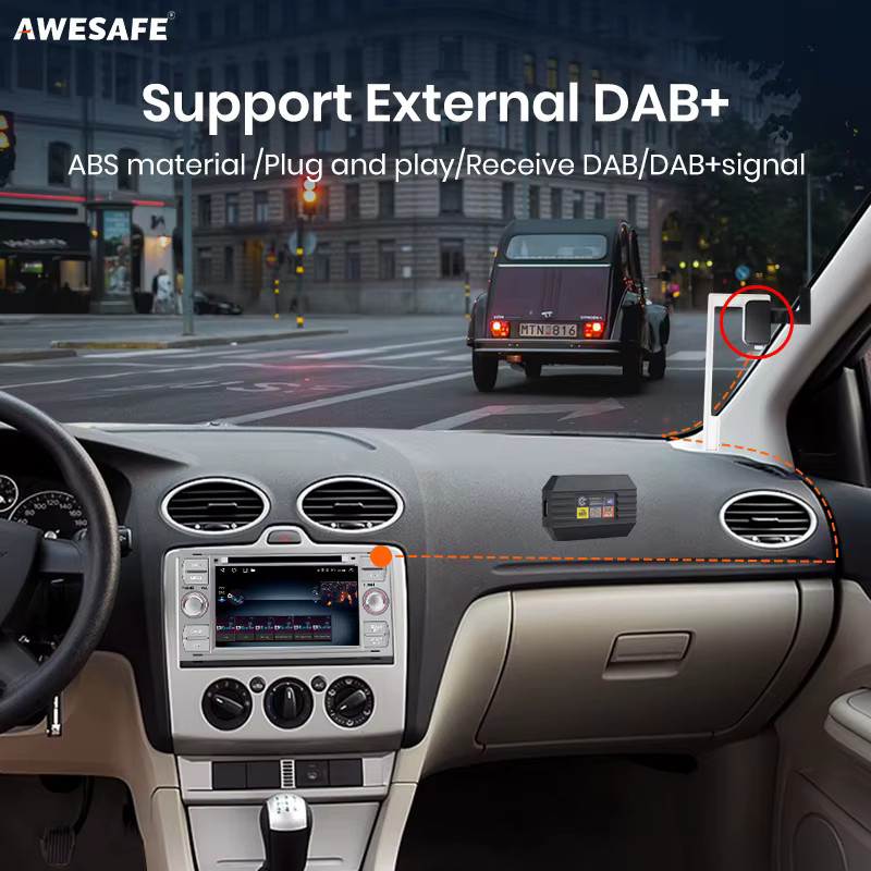 Junsun DAB+ Verstärker-Tuner-Box mit USB-A Antennenadapter für Android Autoradios in Schwarz - Bild 4