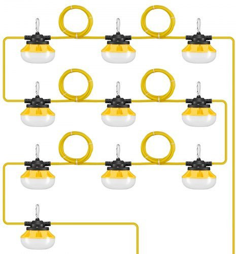 VEVOR Konstruktions-Lichterkette Weiß, 30,5 m, 100 W, 10000 LM, wasserdicht und koppelbar, inklusive Leuchtmittel - Bild 1