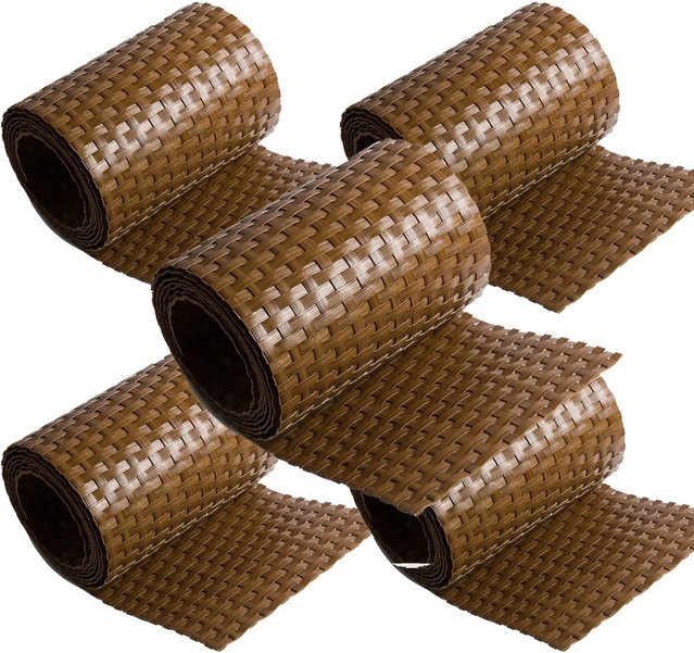 NYVI Polyrattan Sichtschutzstreifen Privafence für Doppelstabmatten Zaun, Farbe: Honig, 5 Stück, Höhe: 19 cm, Länge: 255 cm - Bild 2