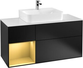 V&B Waschtischunterschrank Finion mit Wandbeleuchtung, Farbe Weiß lackiert, Breite: 120 cm, Tiefe: 50,1 cm, Höhe: 50,1 cm - Bild 1