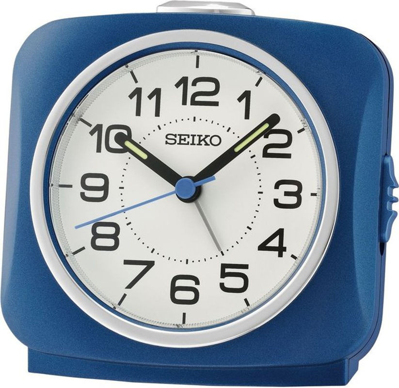 SEIKO Analog-Wecker in Blau mit Schlummerfunktion und Beleuchtung - Bild 1