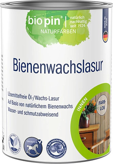 Biopin Bienenwachslasur Transparent mit satin Glanz 2,5 l - Bild 1