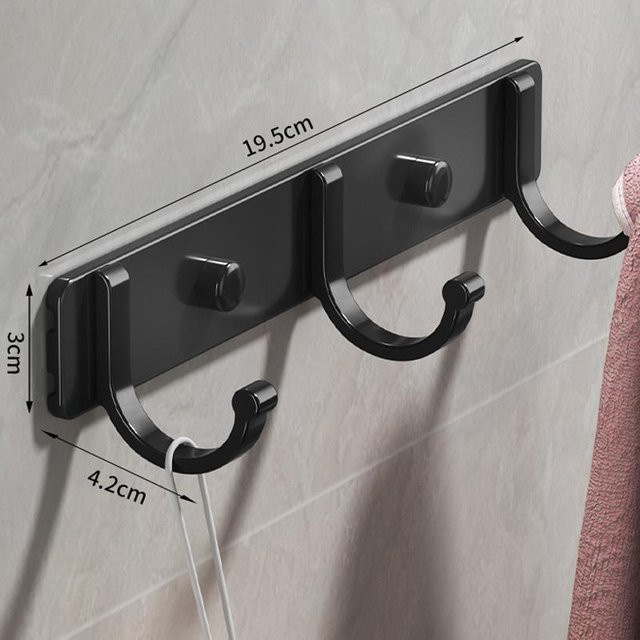 Yiran Furniture Wandhaken aus Aluminium in Schwarz für Badezimmer, Küche und Schlafzimmer - Bild 1