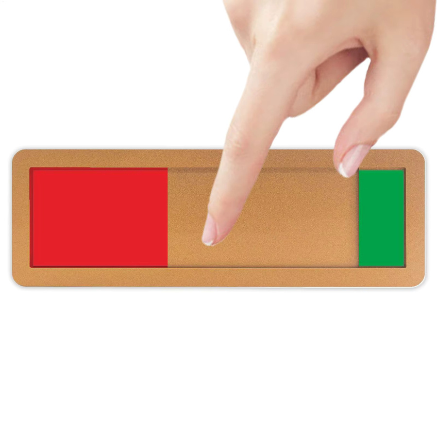Schiebetürschild aus Acryl in Weiß zur Statusanzeige für Büro, Toilette, Besprechungsraum und Hotel - Bild 2