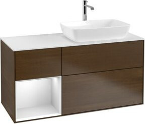 V&B Waschtischunterschrank Finion mit Wandbeleuchtung, Farbe: Weiß lackiert, Breite: 120 cm, Tiefe: 50,1 cm, Höhe: 50,1 cm - Bild 1