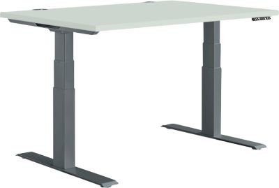 Schäfer Shop Genius Schreibtisch MODENA FLEX elektrisch höhenverstellbar, Rechteck mit T-Fuß, Farbe: lichtgrau/anthrazit, Breite: 120 cm, Tiefe: 80 cm - Bild 1