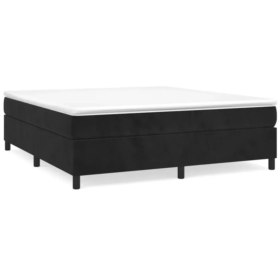 vidaXL Boxspringbett mit Matratze in Schwarz aus Samt, Hybrid-Modell mit Taschenfederkern, B/T: 180 x 200 cm - Bild 2