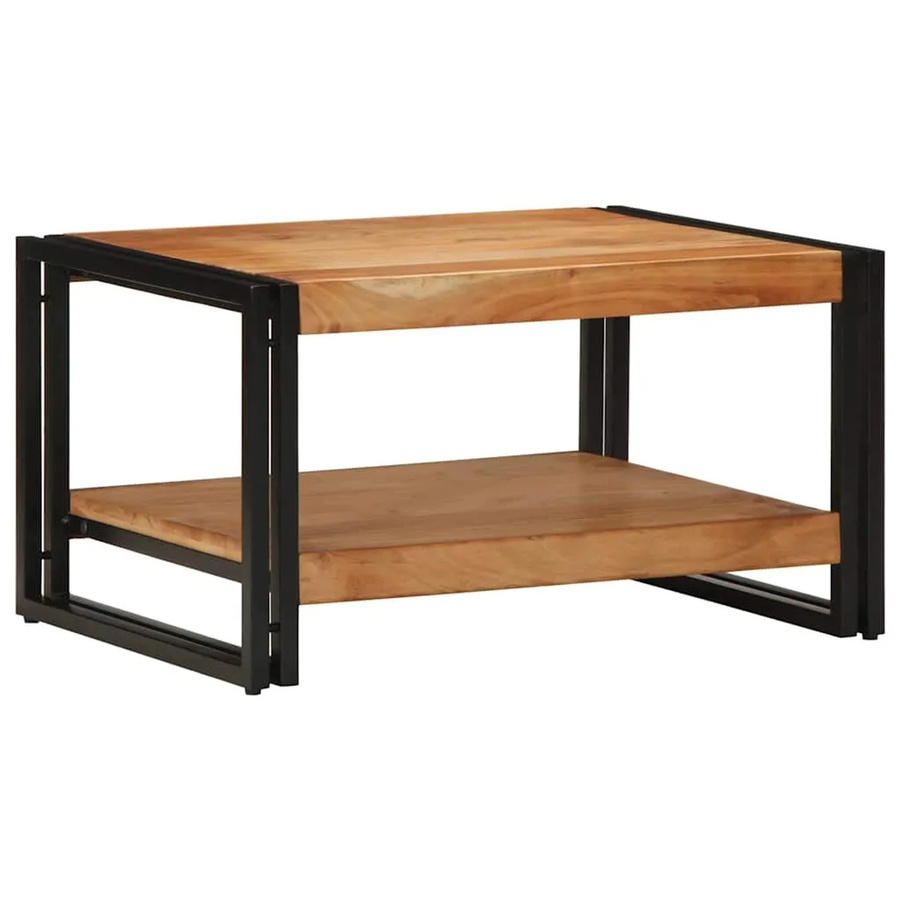 vidaXL Couchtisch aus massivem Akazienholz und Eisen in Braun, B/T/H: 70 x 50 x 38 cm - Bild 2