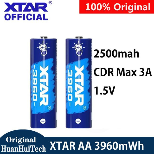 XTAR AA Wiederaufladbare Batterie 1,5V 2500mAh mit intelligenter LED-Anzeige in Blau - Bild 1