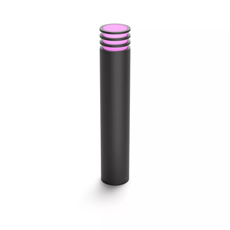 Philips Hue White & Color Ambiance Lucca Wegeleuchte LED aus Metall in Schwarz mit Multicolour RGB-Funktion