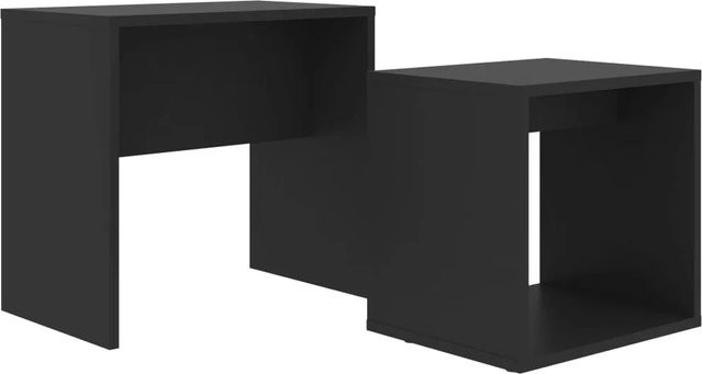 vidaXL Couchtisch-Set in Schwarz mit modernem Design aus Holzwerkstoff, B/T/H: 48 x 30 x 45 cm - Bild 1