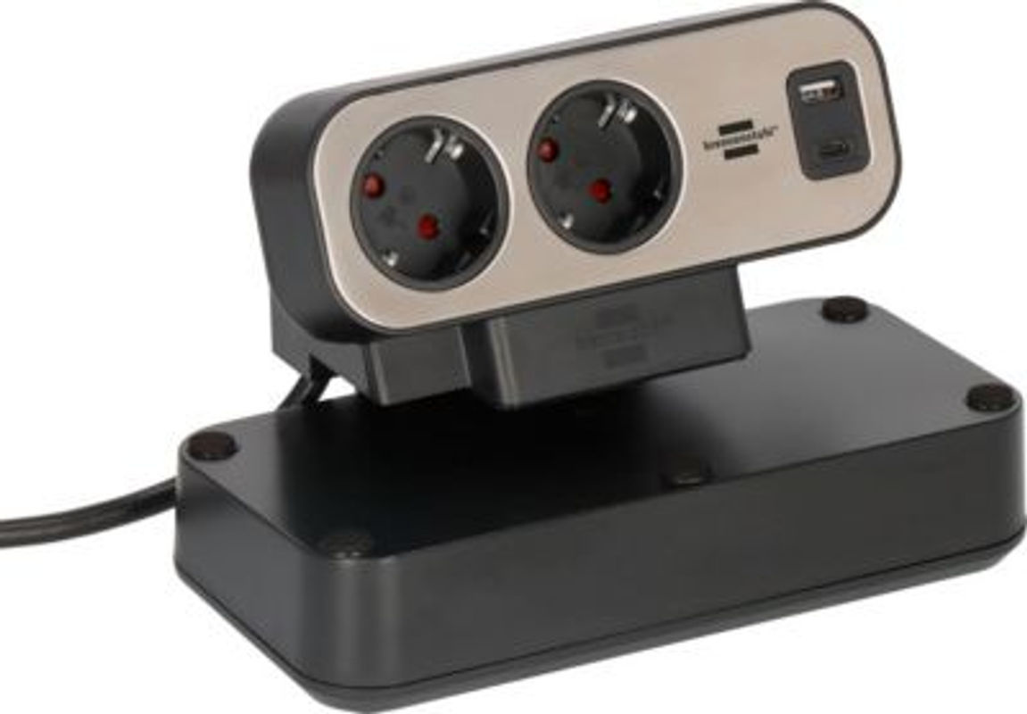 Brennenstuhl Estilo Duplex Tischsteckdosenleiste mit 10 Steckdosen und USB-C & USB-A Anschlüssen in Silber und Schwarz - Bild 3