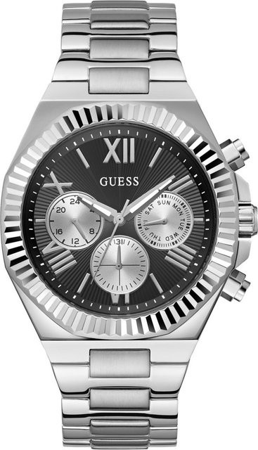 Guess Armbanduhr Equity, Quarz, Edelstahl, Schwarz, 46 mm, Herren - Bild 1
