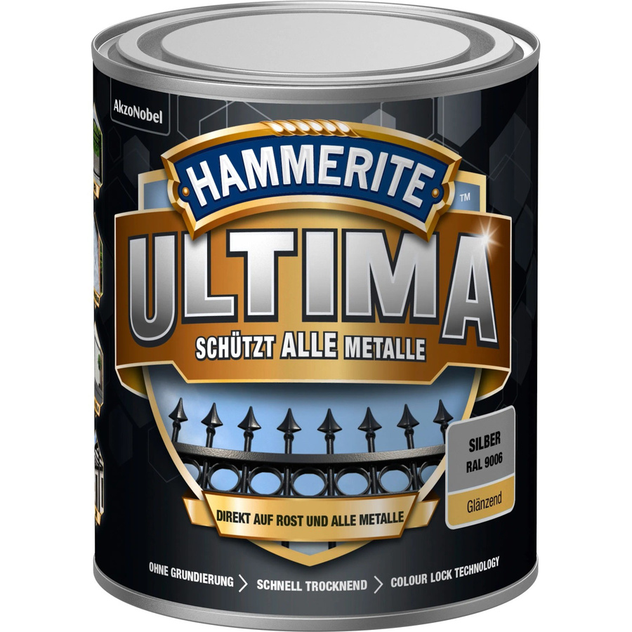 Hammerite Ultima Premium Metall-Schutzlack glänzend Silber 750 ml - Bild 2