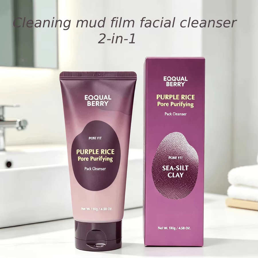 EQQUAL BERRY 2-in-1 Lila Reis-Schlamm-Maske Gesichtsreiniger, 130g - Bild 4