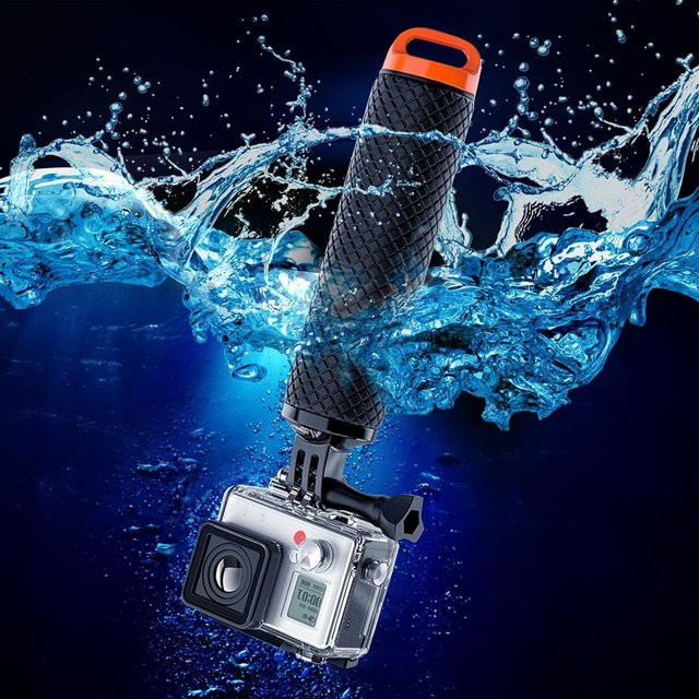 Schwimmender Handgriff und Einbeinstativstange für GoPro und SJCAM Actioncameras in Schwarz - Bild 1