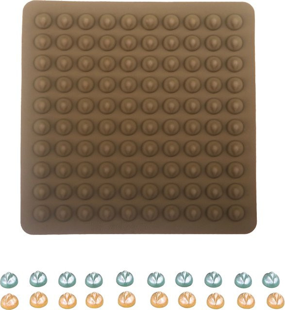 Meibum Silikonform mit 100 runden Hohlräumen in Braun für Schokoladen-Chips und DIY-Süßigkeiten - Bild 1