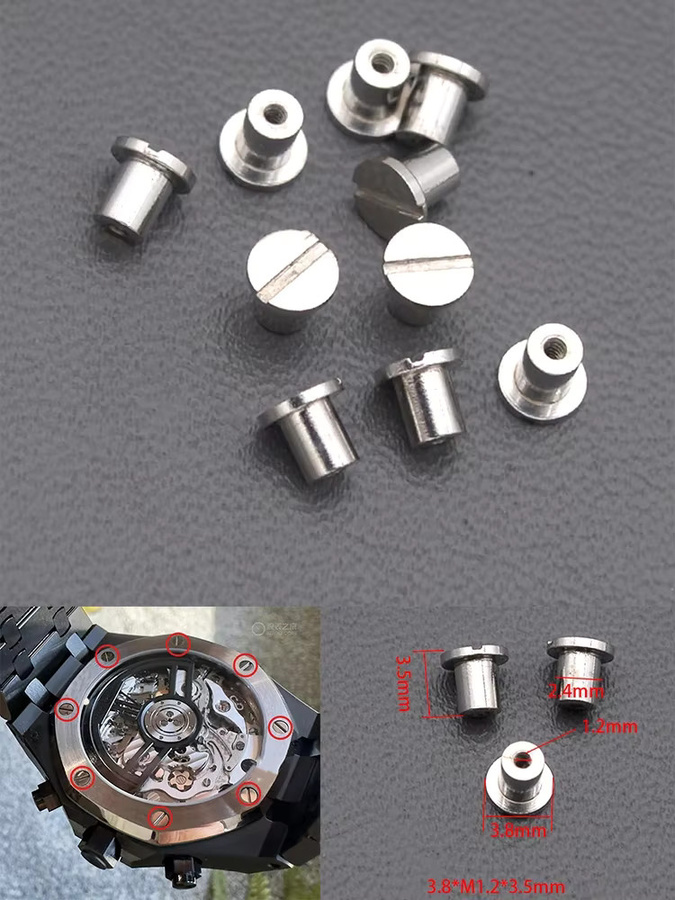 Uhrenschraube Edelstahl, Silber, Uhrenzubehör - Bild 1