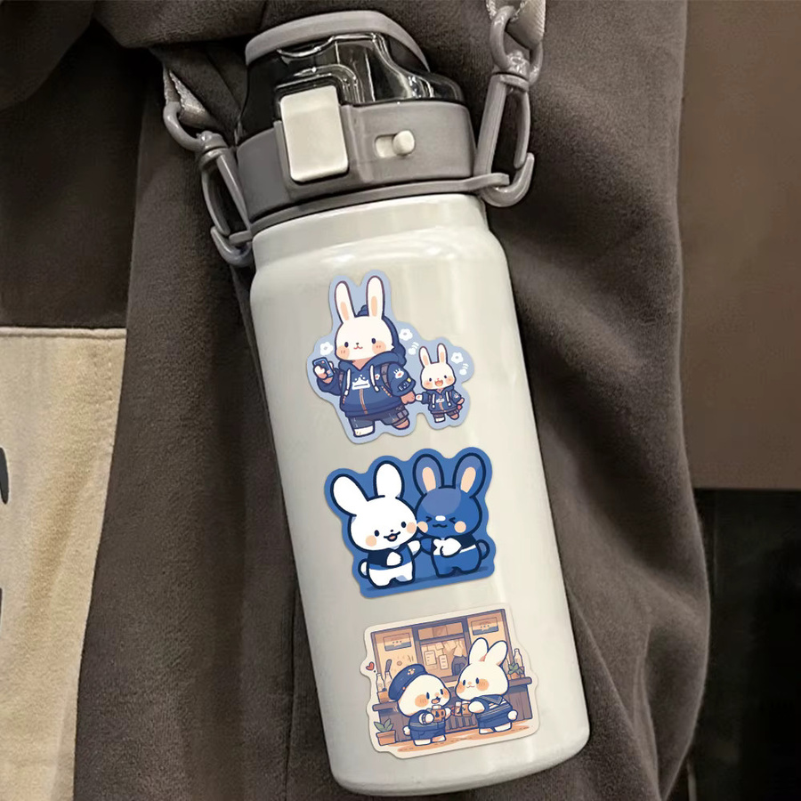 50 Stück Wasserfeste Cartoon Hase Aufkleber für Gepäck, Notebook und Trinkflaschen in Multicolour - Bild 5