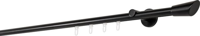 ONDECO Wandträger Profil 1-läufig in Schwarz, Länge: 250 cm, Durchmesser: 20 mm, Wandträger: 6,5 cm - Bild 1
