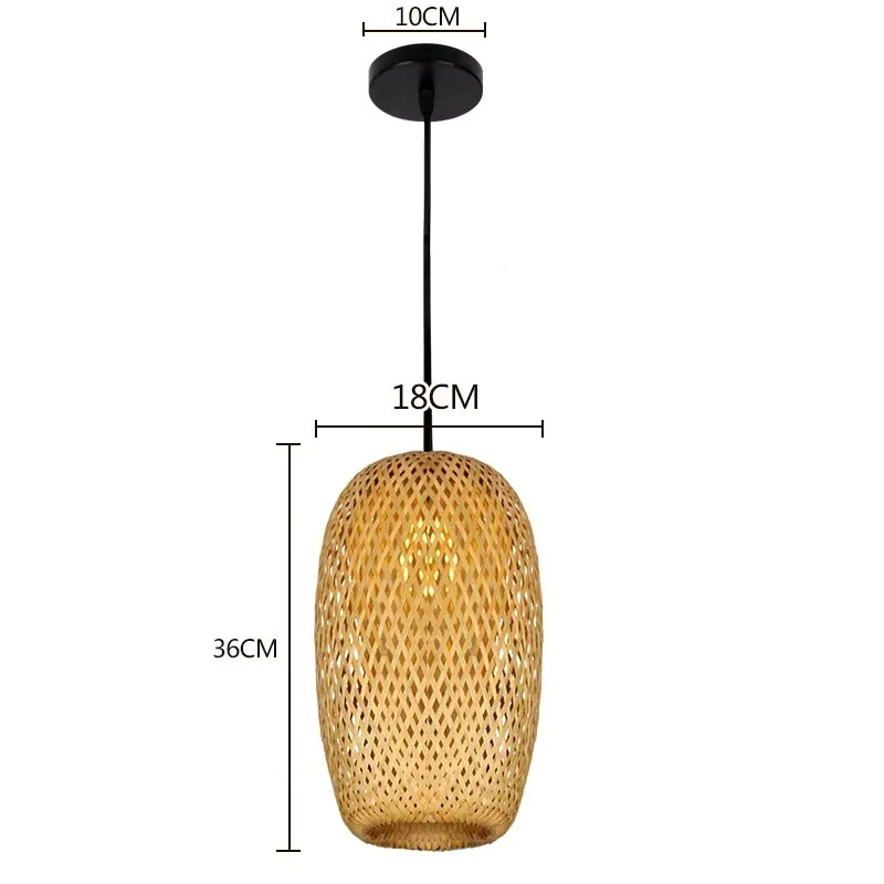 JOYINLED Pendelleuchte aus Rattan und Bambus im Boho-Stil, braun, für Garten und Outdoor - Bild 2