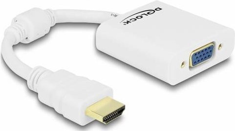Delock 65346 HDMI auf VGA Adapter in Weiß mit Ferritkern für Full HD - Bild 1