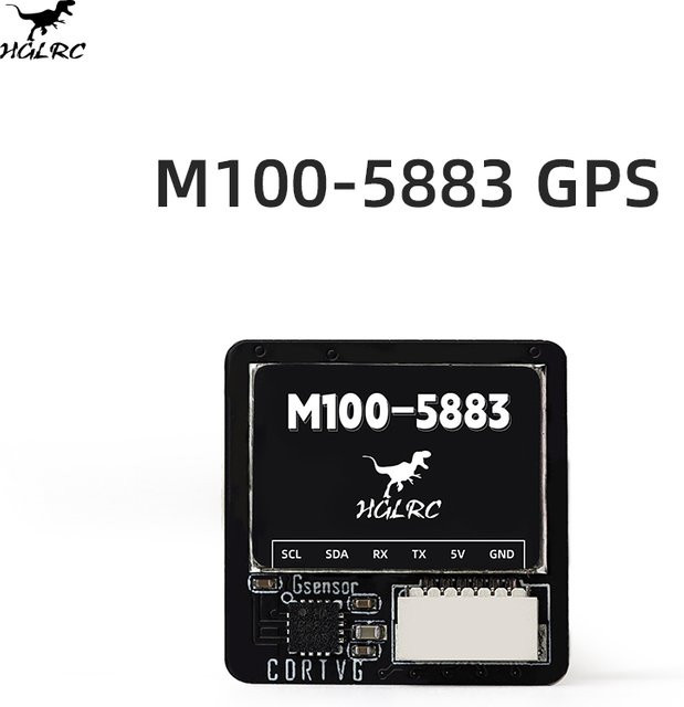 HGLRC M100-5883 GPS-Modul mit Kompass und Keramikantenne in Schwarz, B/B/H: 2,1 x 2,1 x 0 cm, für RC-Flugzeuge und FPV mit integrierten LED-Anzeigen - Bild 1