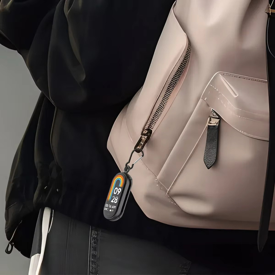 CAOWTAN Anhänger-Halskette für Xiaomi Mi Band 9/8, Edelstahl, Silber, Unisex - Bild 3