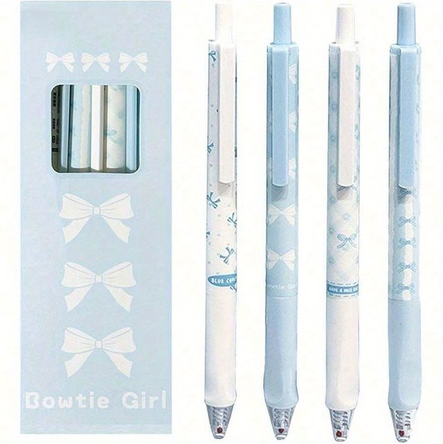 4-teiliges Gelschreiber-Set mit blauer Tinte und 0,5 mm Präzisionsspitze für Schule und Büro - Bild 1
