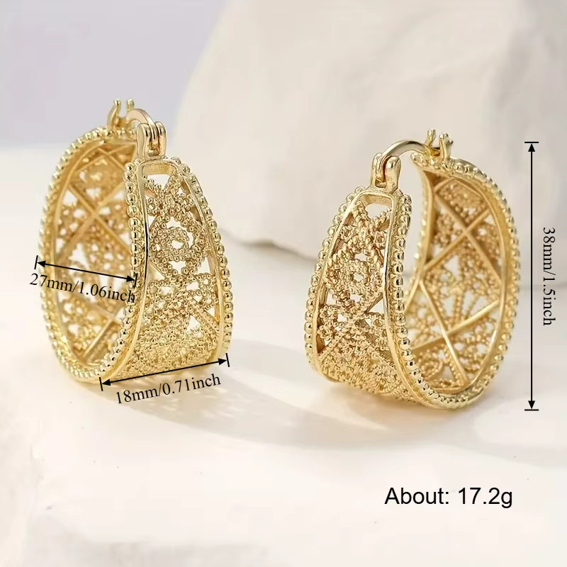 Huitan Creolen, Messing, Gold, Damen - Bild 2