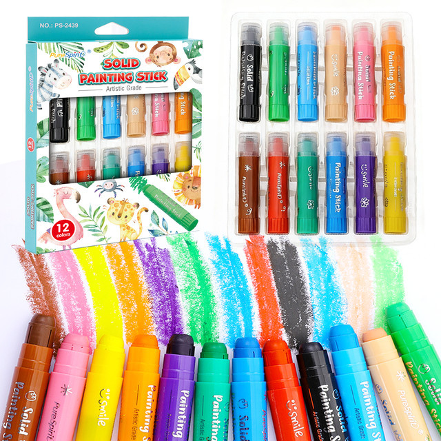 Purespirit Waschbare Bastel-Farbstäbchen aus Wachs in Multicolour für Kinder und Studenten - Bild 1