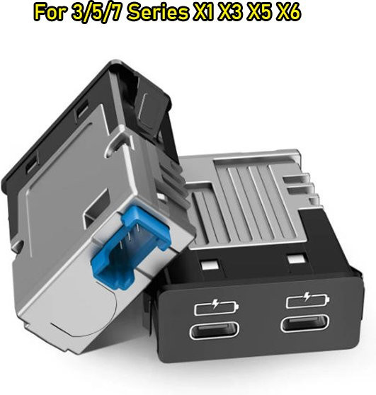 TRMODS Dual PD3.0 USB-C Autoladegerät 45W Schnellladegerät Adapter in Schwarz für BMW 3/5/7 Serie und X1 X3 X5 - Bild 1