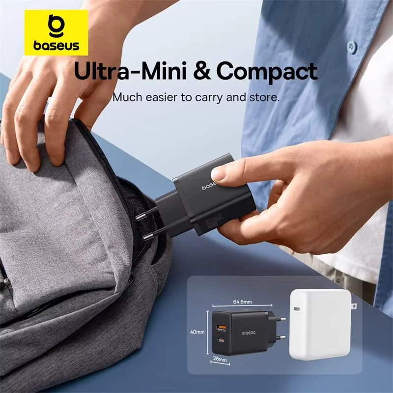 Baseus 20 W PD Schnellladegerät mit USB-C Anschluss in Schwarz für iPhone und Xiaomi Smartphones - Bild 3