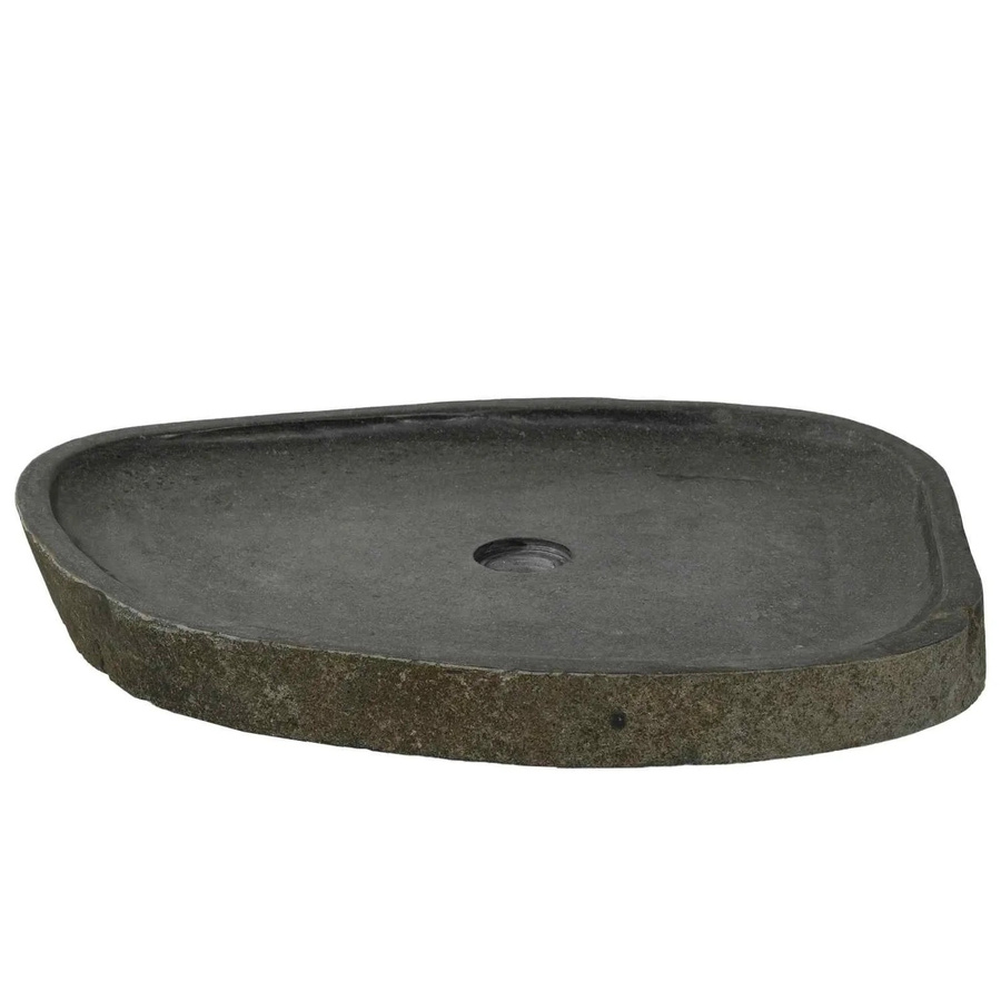 vidaXL Eckwaschbecken aus Naturstein in Grau, Wandhängend, B/T/H: 45 x 45 x 30,6 cm - Bild 2