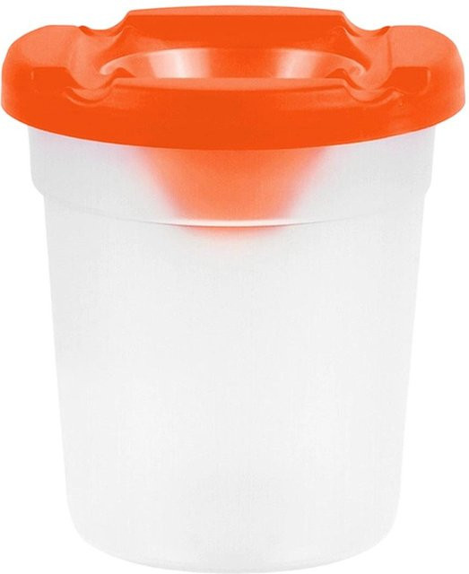 Auslaufsicherer Kunststoff-Wasserbecher von mernfsn in Safrangelb für Malerei und Bastelarbeiten - Bild 1