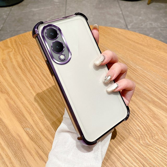 Stoßfeste Silikon Schutzhülle für vivo Y17s, vivo Y28 5G und vivo Y02S in Schwarz oder Transparent mit verstärkten Ecken - Bild 1