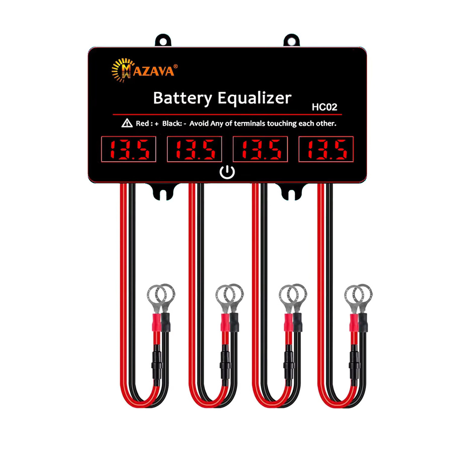 MAZAVA HC02 Aktiver Batterieausgleicher für 12V 24V 36V 48V Blei-Säure-Batterien mit Touch-Schalter, Schwarz - Bild 2