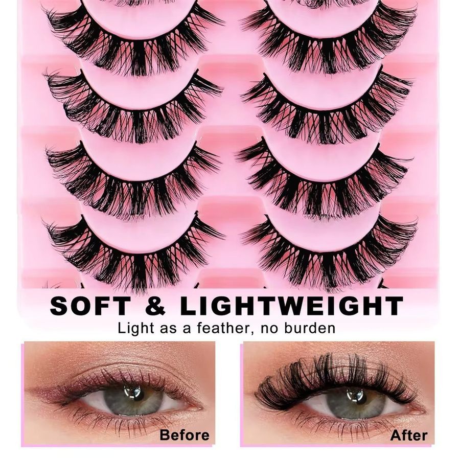 LIMEIKAI Falsche Wimpern, 10 Paar, Schimmernd, Unisex - Bild 5