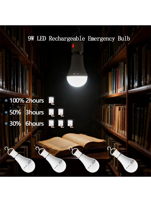 Gatetop E27 LED Notfall-Glühbirne 9W mit 1500mAh Akku, Weiß - Bild 7