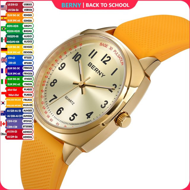 BERNY Armbanduhr, Quarz, Gold, Silikon, Damen - Bild 1