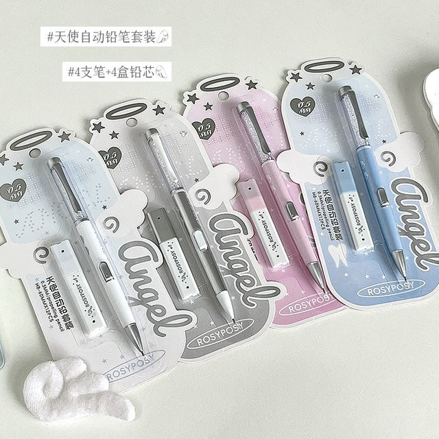 Side Press Druckbleistift 0,5 mm mit HB-Minenkern-Set in Pink - Bild 1