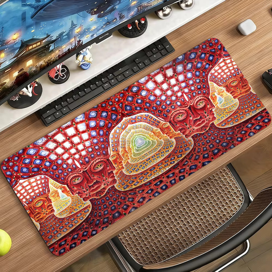 Art Alex Grey Mauspad als rutschfeste Schreibtischunterlage in Grau und Multicolour für PC und Laptop - Bild 2